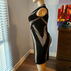 Geometric Body Con Sweater Dress